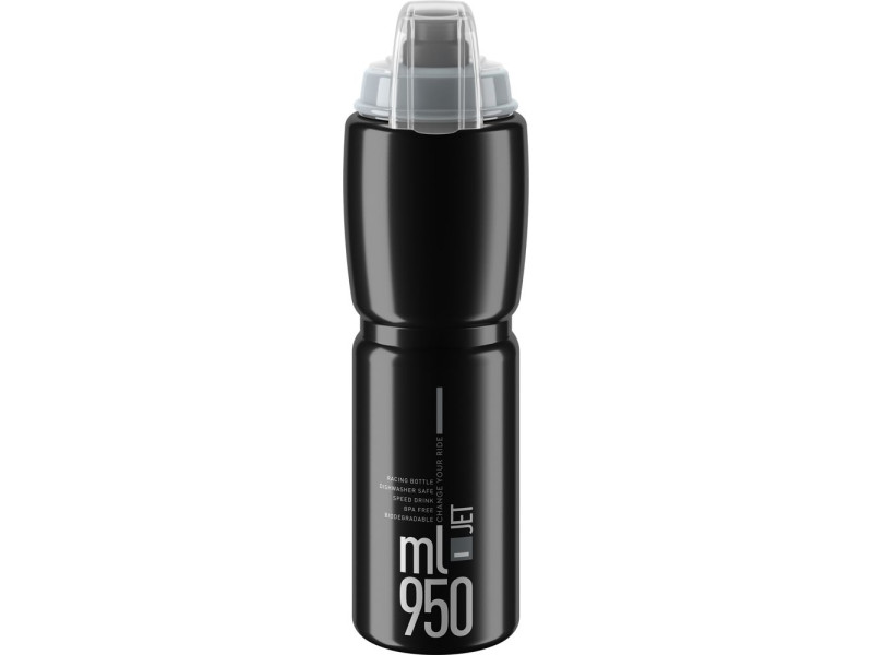Cyklistická fľaša Elite Jet Plus – 950ml čierna